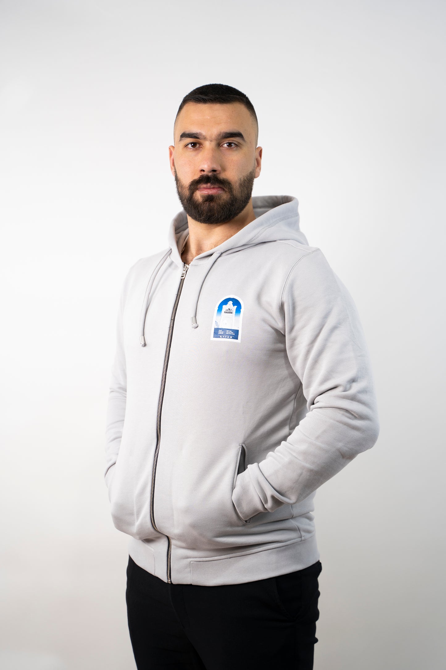 capuche en tissu Fleece à zip pour homme