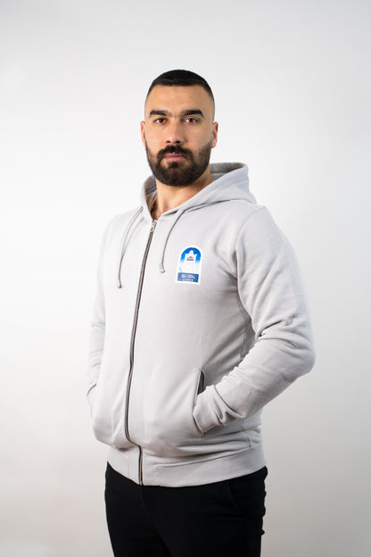 capuche en tissu Fleece à zip pour homme