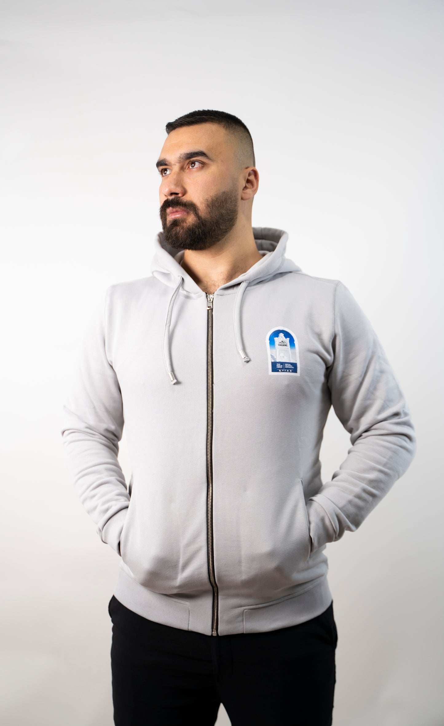 capuche en tissu Fleece à zip pour homme
