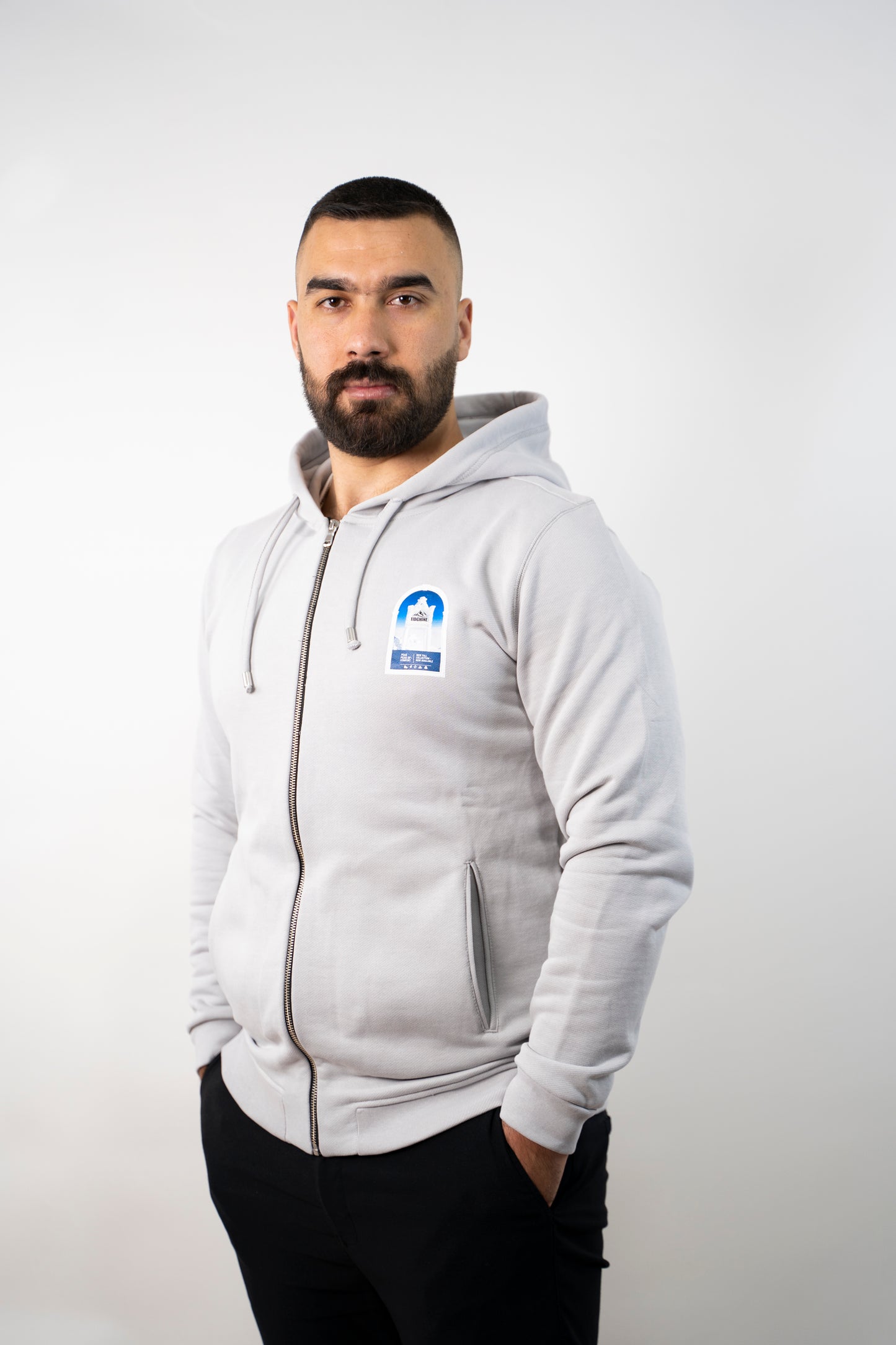capuche en tissu Fleece à zip pour homme