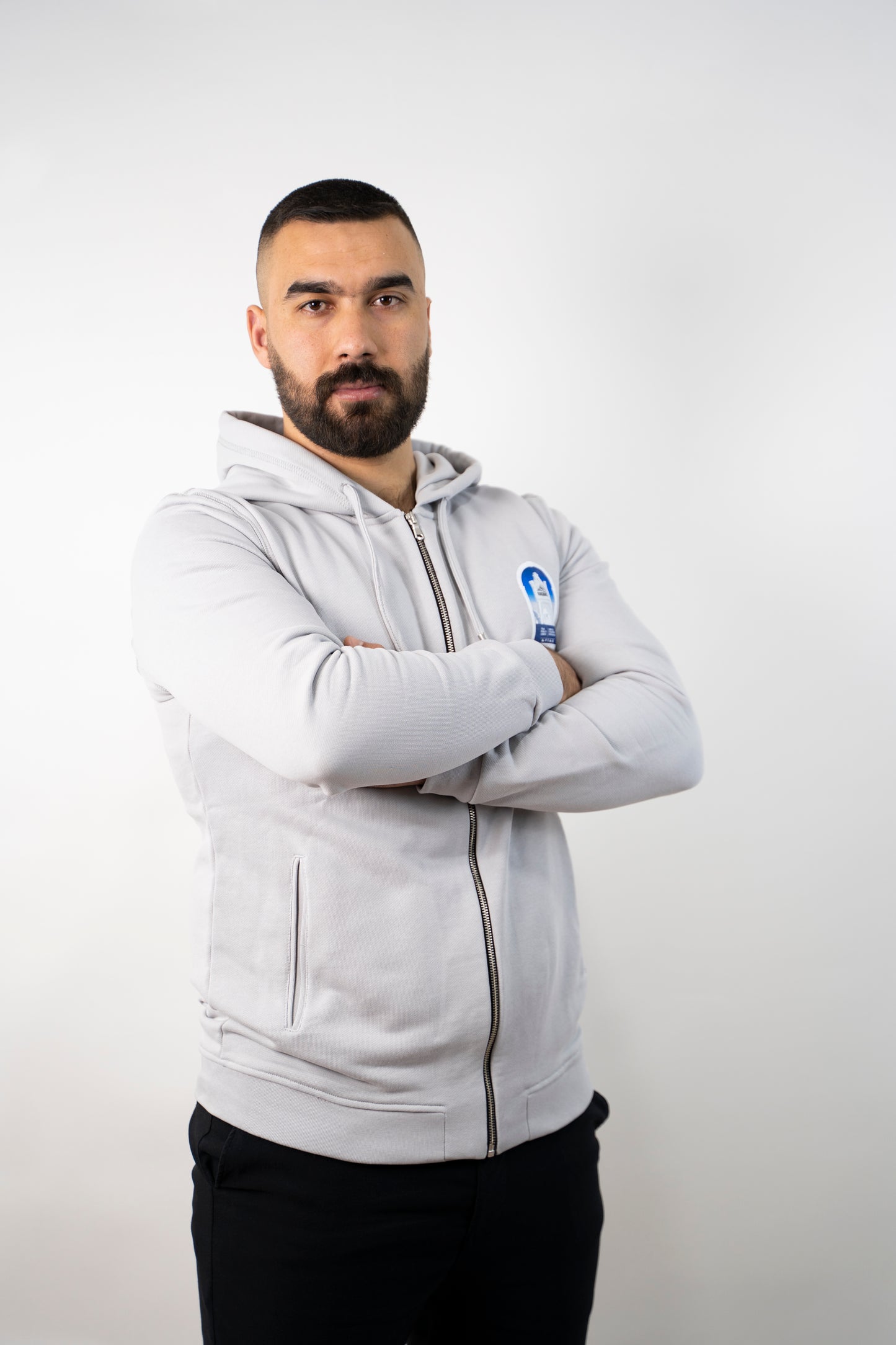 capuche en tissu Fleece à zip pour homme