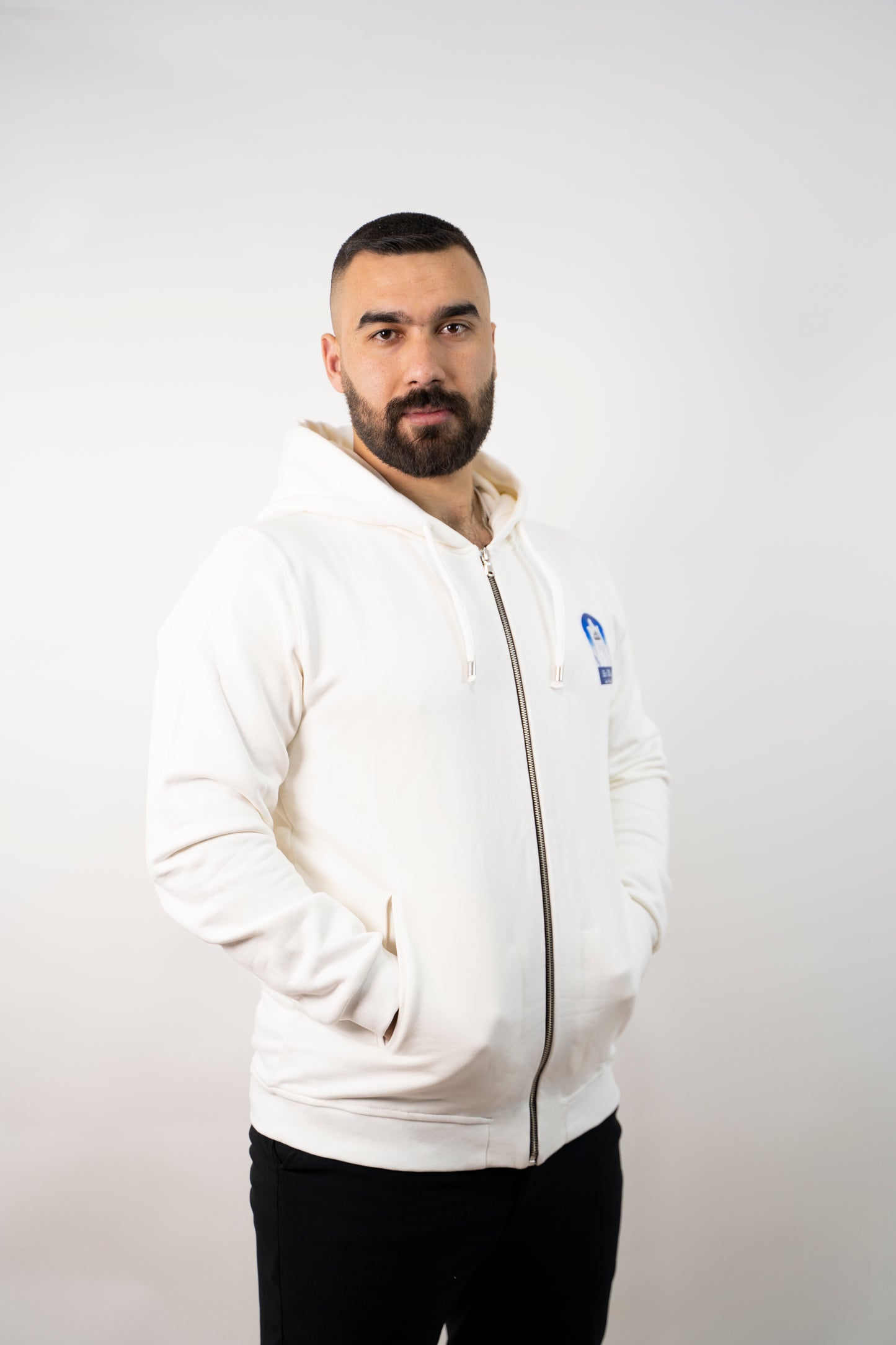capuche en tissu Fleece à zip pour homme