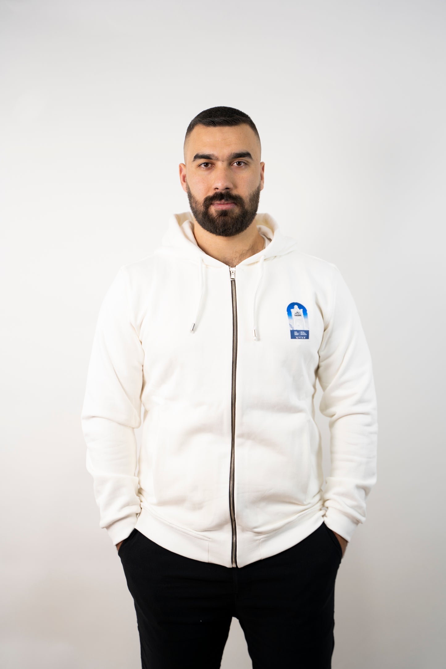 capuche en tissu Fleece à zip pour homme