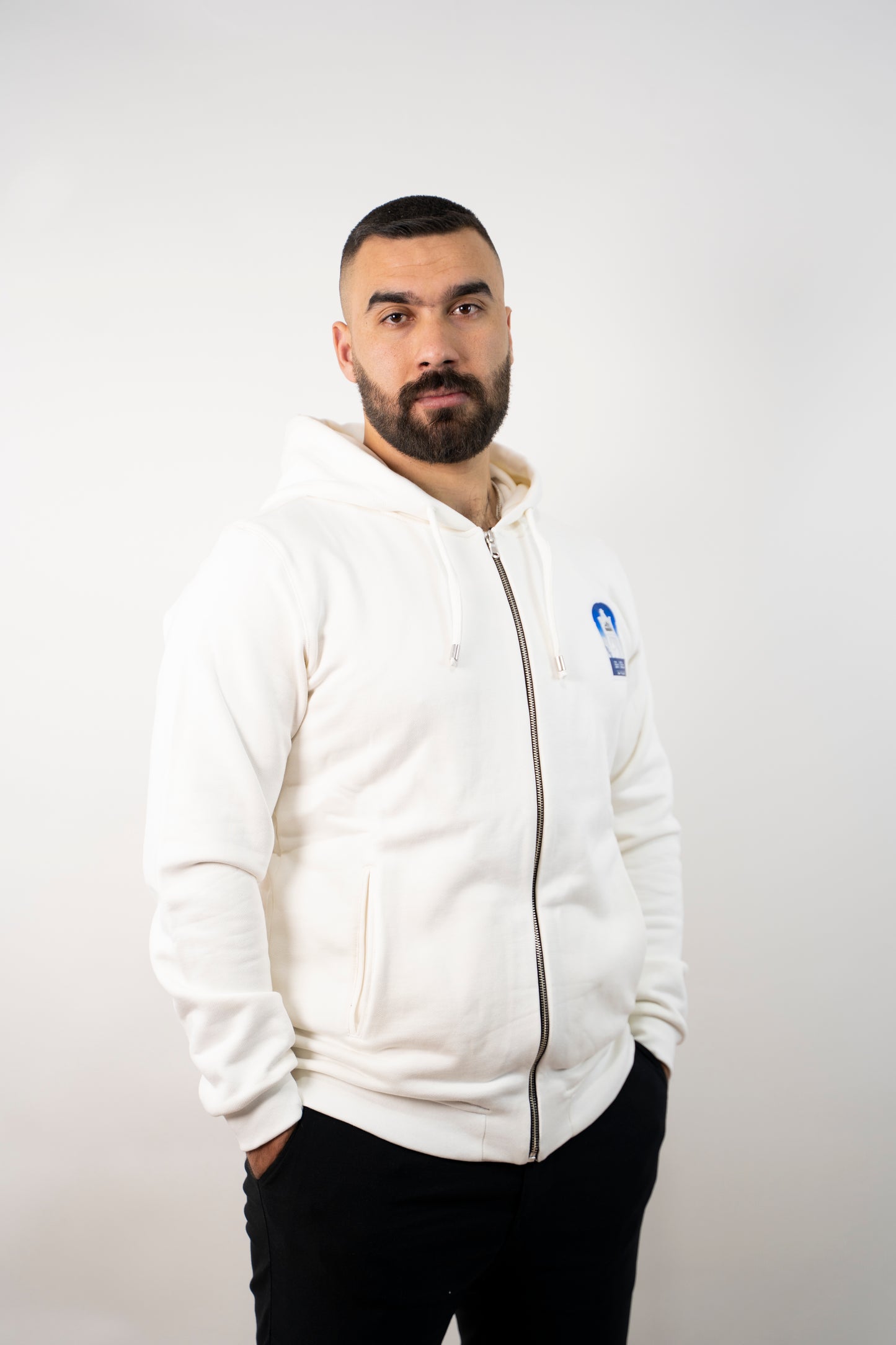 capuche en tissu Fleece à zip pour homme