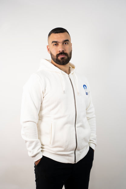 capuche en tissu Fleece à zip pour homme