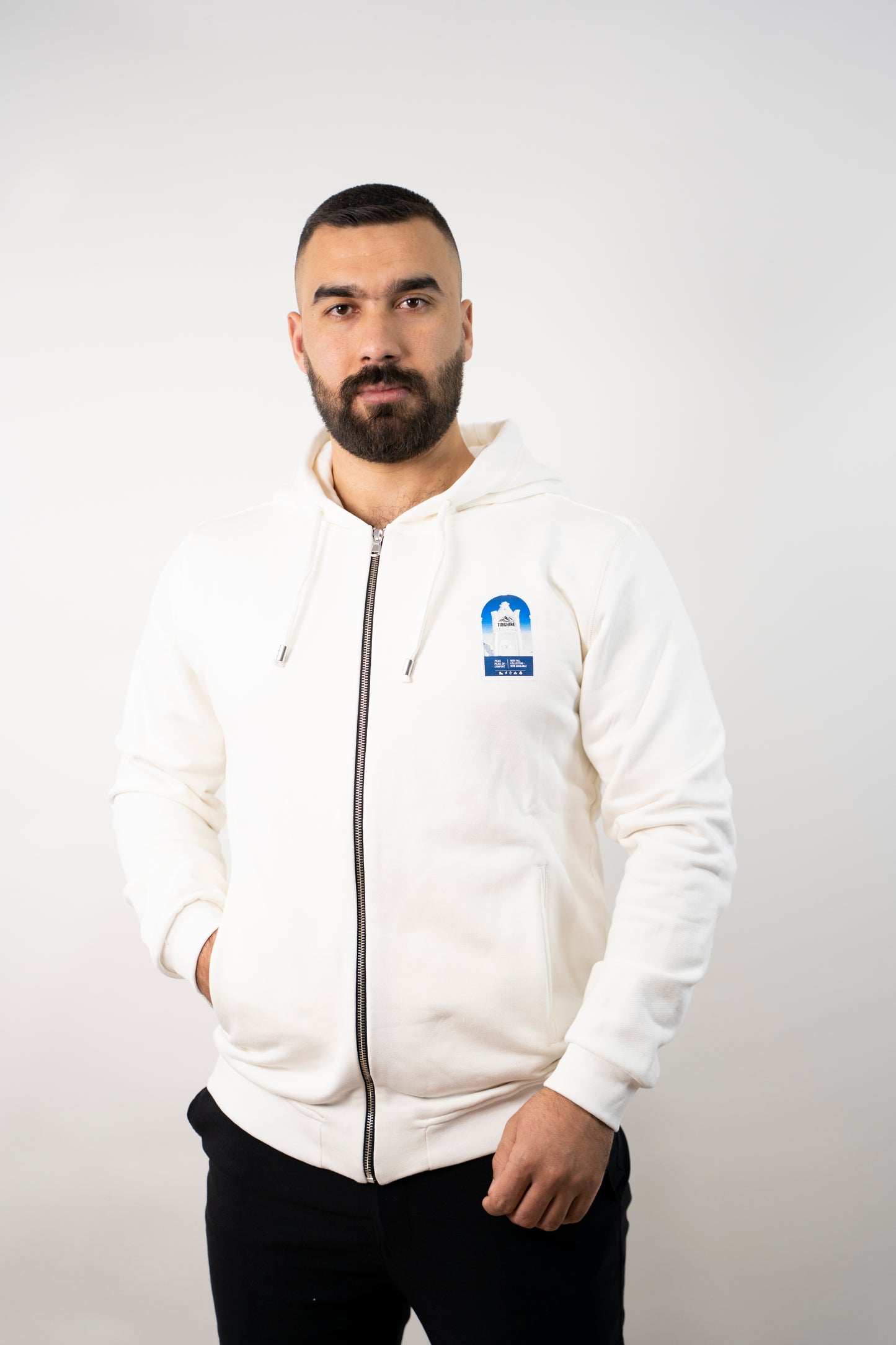 capuche en tissu Fleece à zip pour homme
