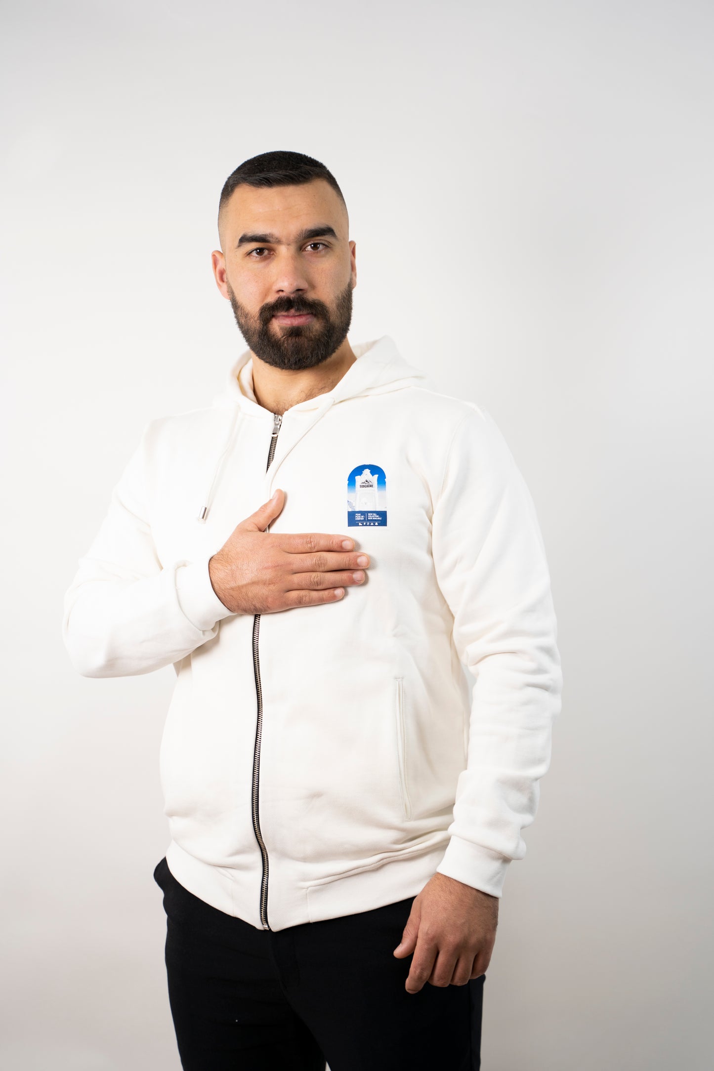 capuche en tissu Fleece à zip pour homme